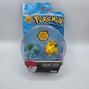Pokemon Bulbasaur vs Pikachu Battle Action Figures Set Tomy 2016